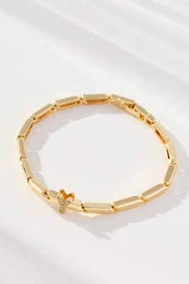 By Anthropologie Crystal Linked Bracelet In Gold