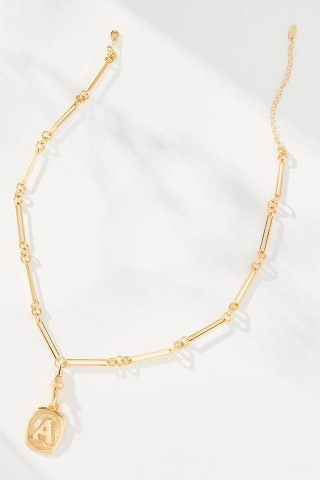 Linked Chain Monogram Pendant Necklace #2