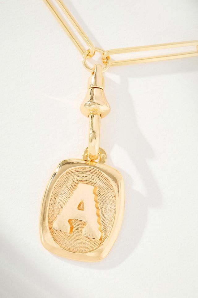 Linked Chain Monogram Pendant Necklace #1