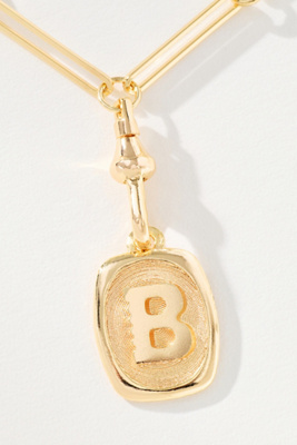 By Anthropologie Linked Chain Monogram Pendant Necklace