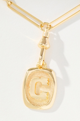 By Anthropologie Linked Chain Monogram Pendant Necklace