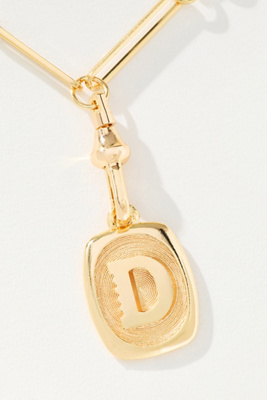 By Anthropologie Linked Chain Monogram Pendant Necklace