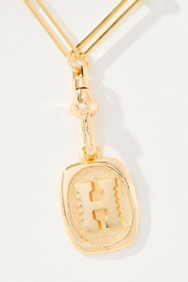 By Anthropologie Linked Chain Monogram Pendant Necklace