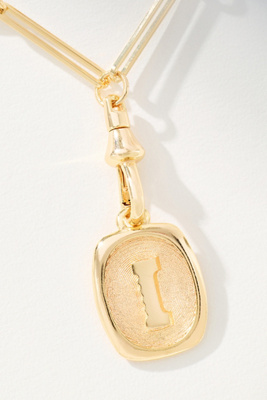 By Anthropologie Linked Chain Monogram Pendant Necklace