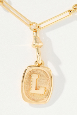 By Anthropologie Linked Chain Monogram Pendant Necklace