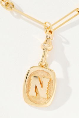 By Anthropologie Linked Chain Monogram Pendant Necklace