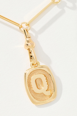 By Anthropologie Linked Chain Monogram Pendant Necklace