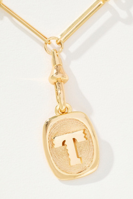 By Anthropologie Linked Chain Monogram Pendant Necklace