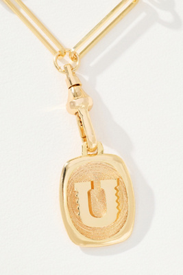By Anthropologie Linked Chain Monogram Pendant Necklace