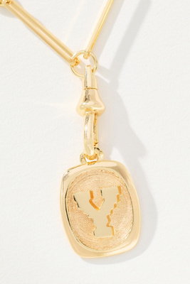 By Anthropologie Linked Chain Monogram Pendant Necklace