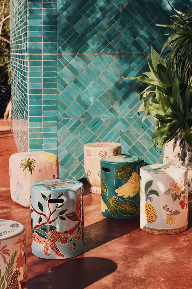 Farm Rio x Antropologie Ceramic Side Table | AnthroHome