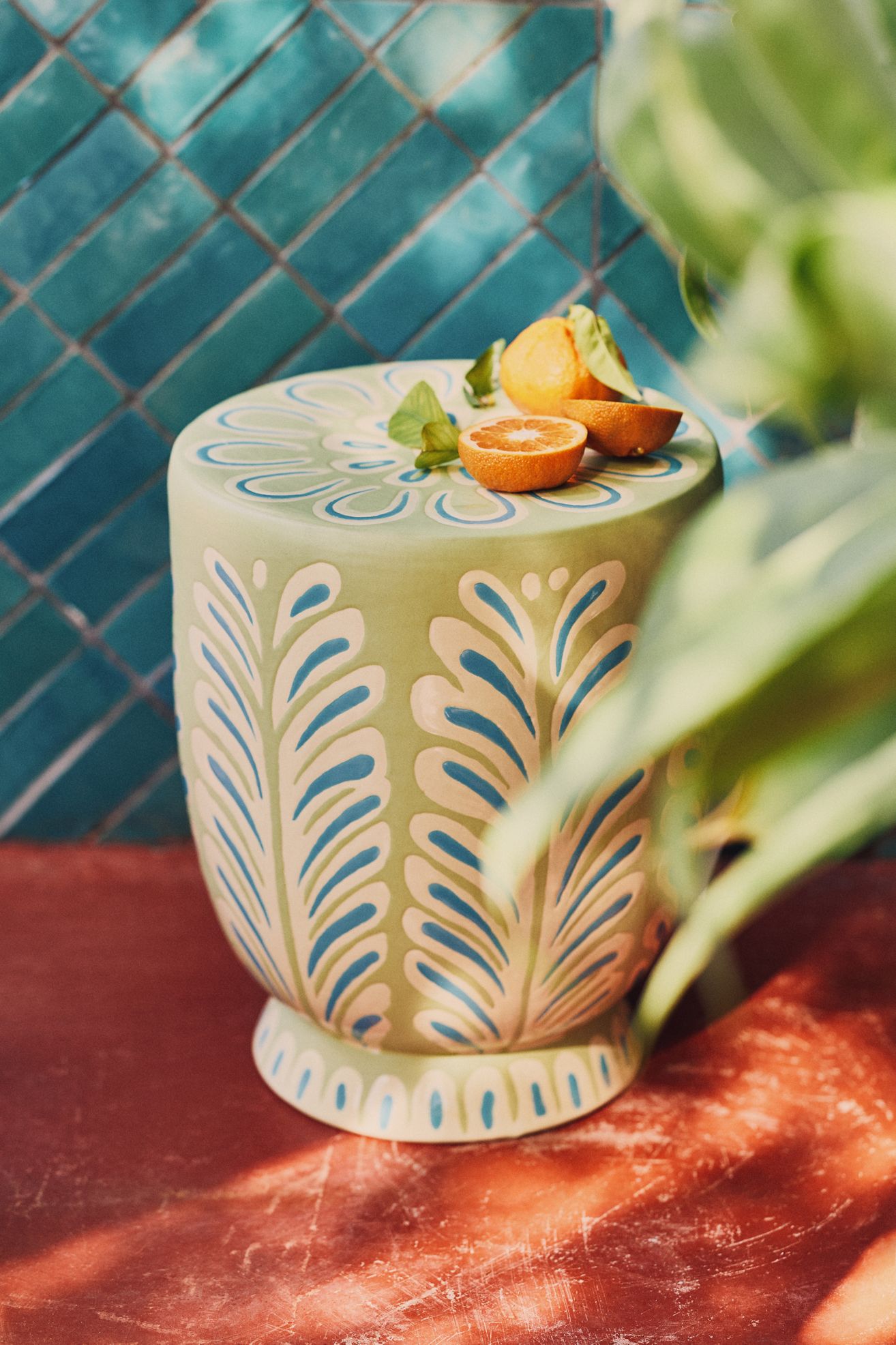 Sundaze Ceramic Side Table - Green, One Size