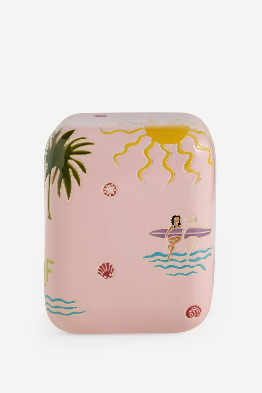 Surfer Ceramic Side Table - PINK, One Size