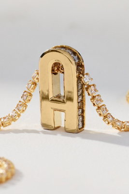 By Anthropologie Large Crystal Monogram Necklace