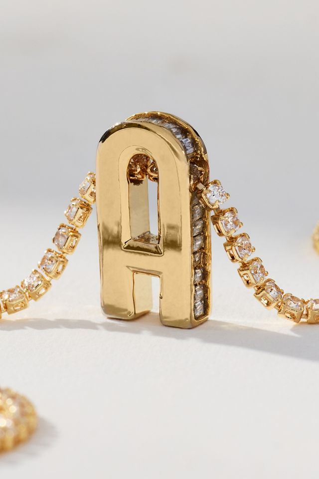 Large Crystal Monogram Necklace