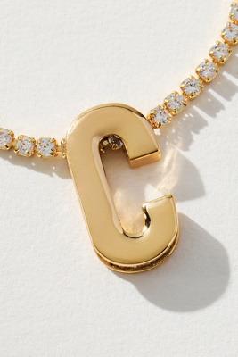 By Anthropologie Large Crystal Monogram Necklace