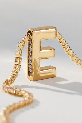 By Anthropologie Large Crystal Monogram Necklace