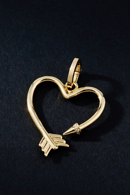 Adina Reyter Arrow Heart Diamond Charm In Gold