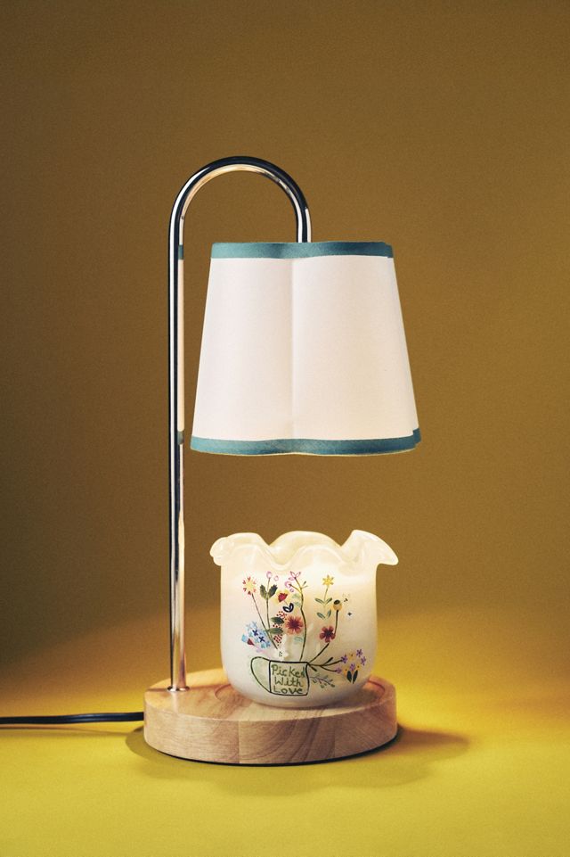 Ruffled Edge Floral Wildflower Bouquet Glass Candle #1