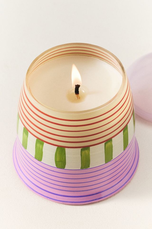 Striped Lighthouse Fresh Sea Salt & Driftwood Glass Candle #2