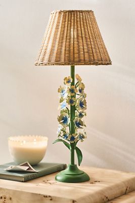 Floral Tole Iron Table Lamp