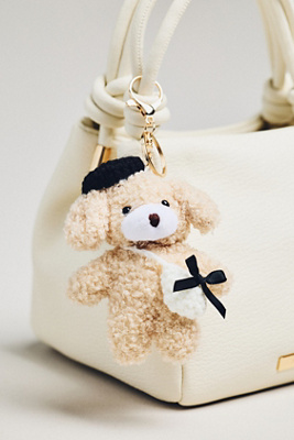 Lulla Collection Bear Bag Charm In White