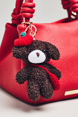 Lulla Collection Bear Bag Charm In Brown