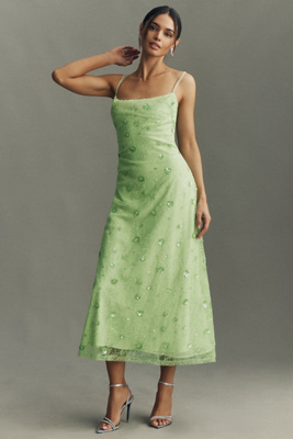 Sage Embellished Maxi Slip Dress
