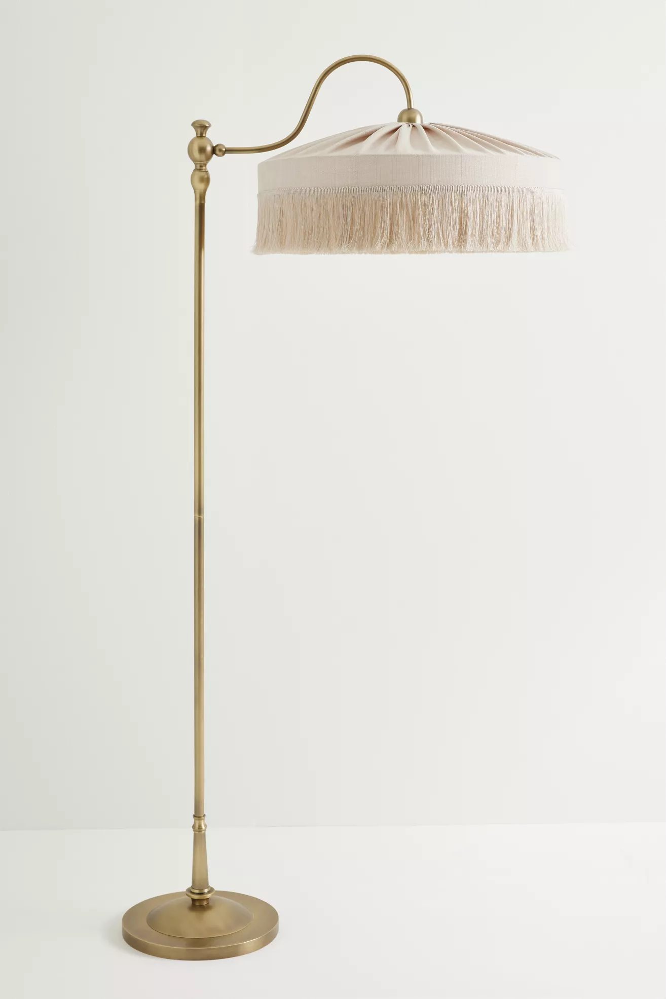 Sinclair Tassel-Fringed Linen Floor Lamp