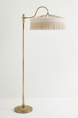 Sinclair Tassel-Fringed Linen Floor Lamp