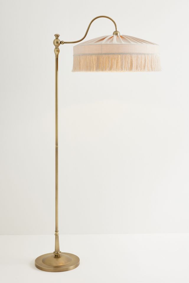 Sinclair Tassel-Fringed Linen Floor Lamp #1