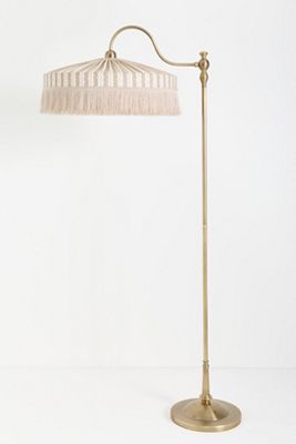 Sinclair Tassel-Fringed Linen Floor Lamp