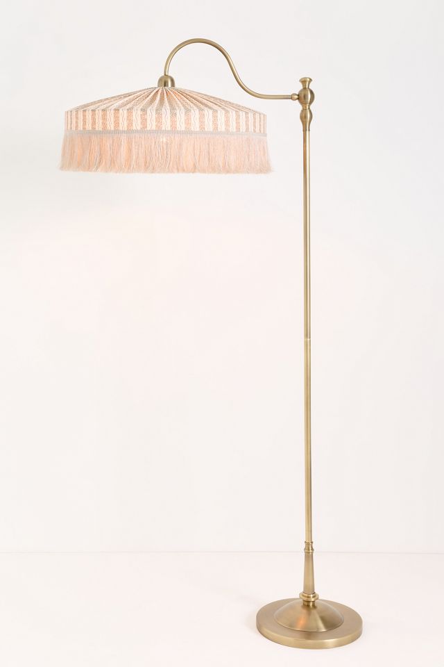 Sinclair Tassel-Fringed Linen Floor Lamp #1