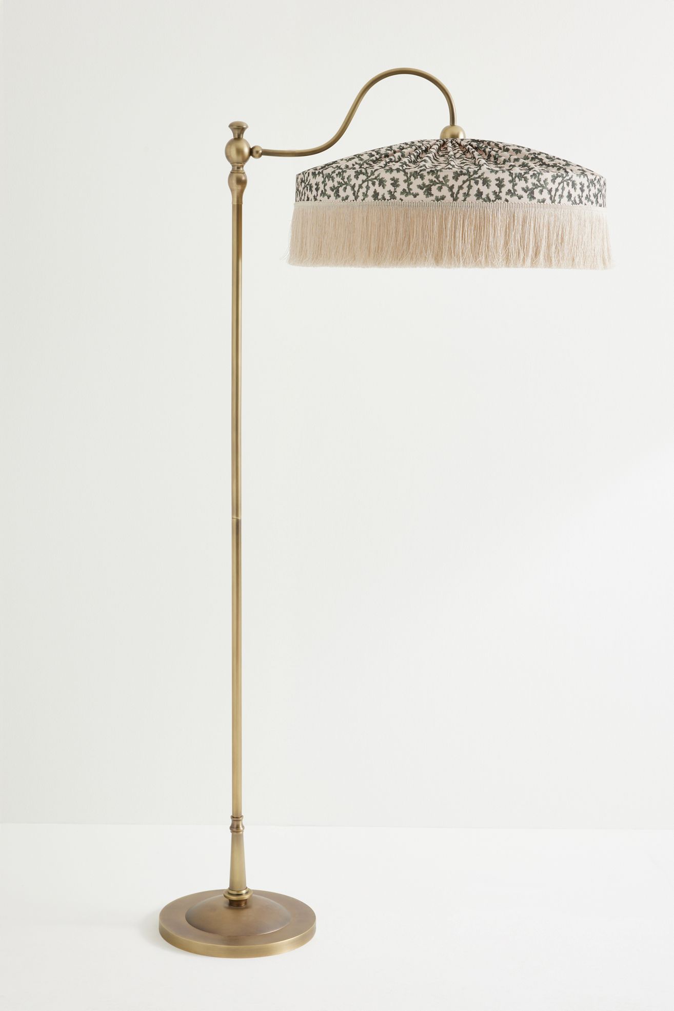 Sinclair Tassel-Fringed Linen Floor Lamp - Irena, One Size