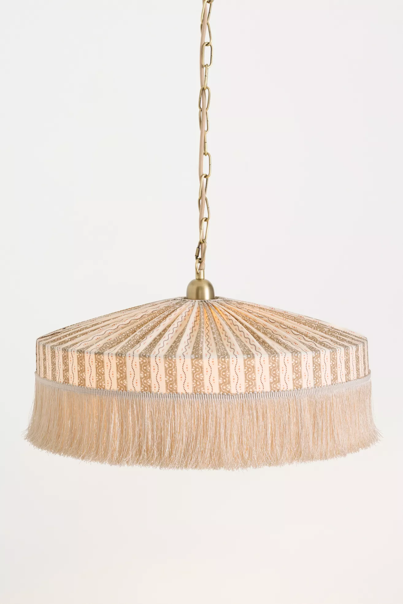 Sinclair Tassel-Fringed Linen Pendant - thumbnail 10