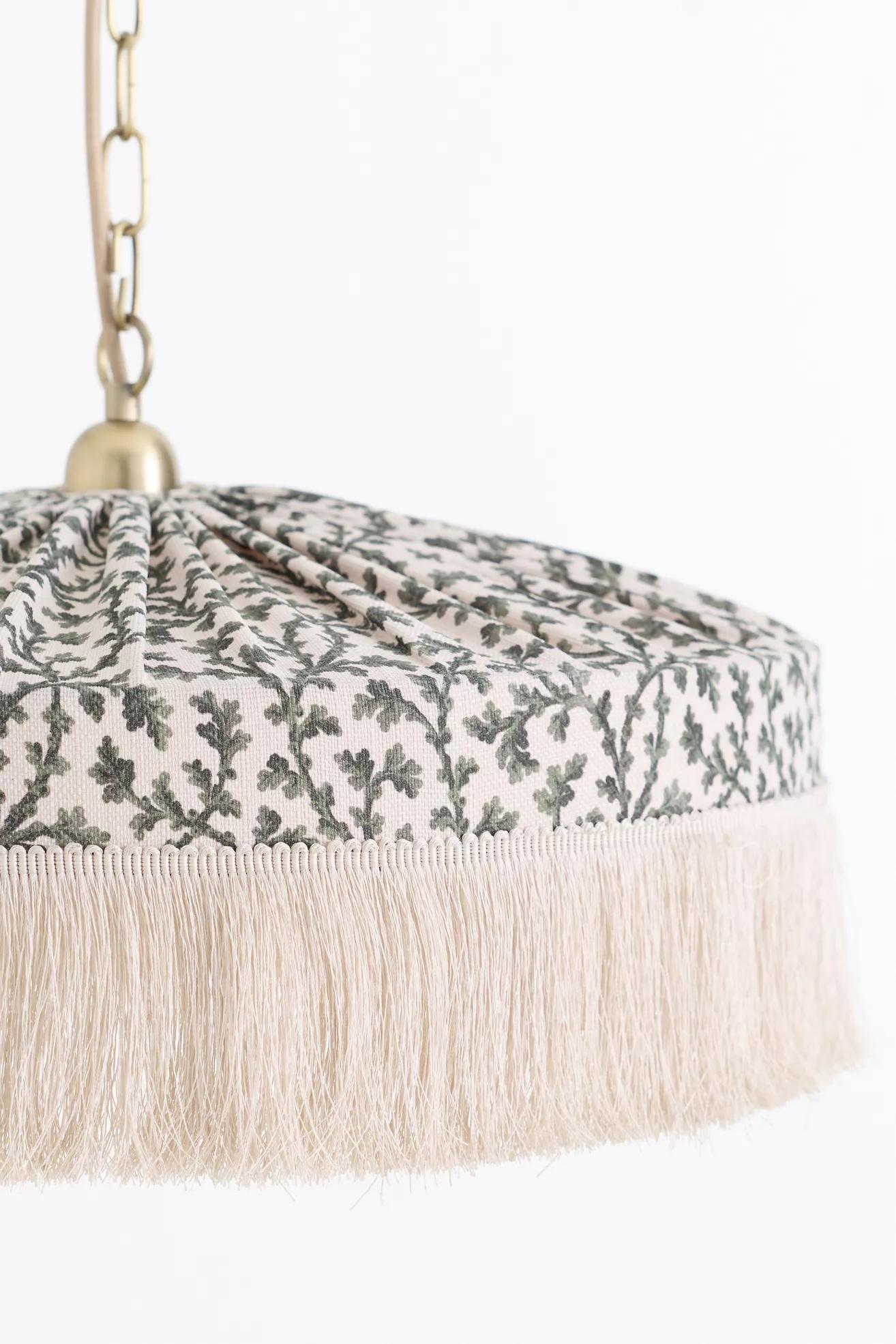 Sinclair Tassel-Fringed Linen Pendant - thumbnail 4