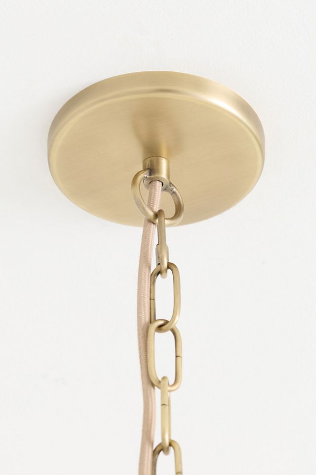 Sinclair Tassel-Fringed Linen Pendant #4