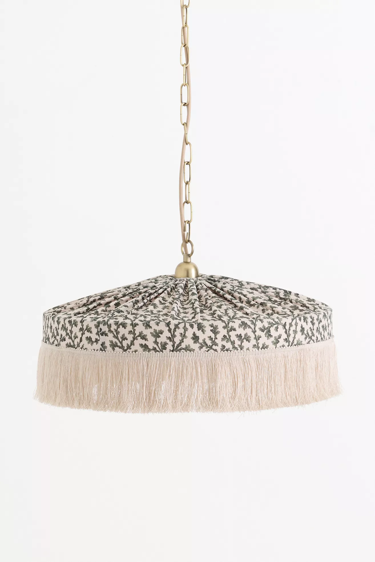 Sinclair Tassel-Fringed Linen Pendant - thumbnail 2