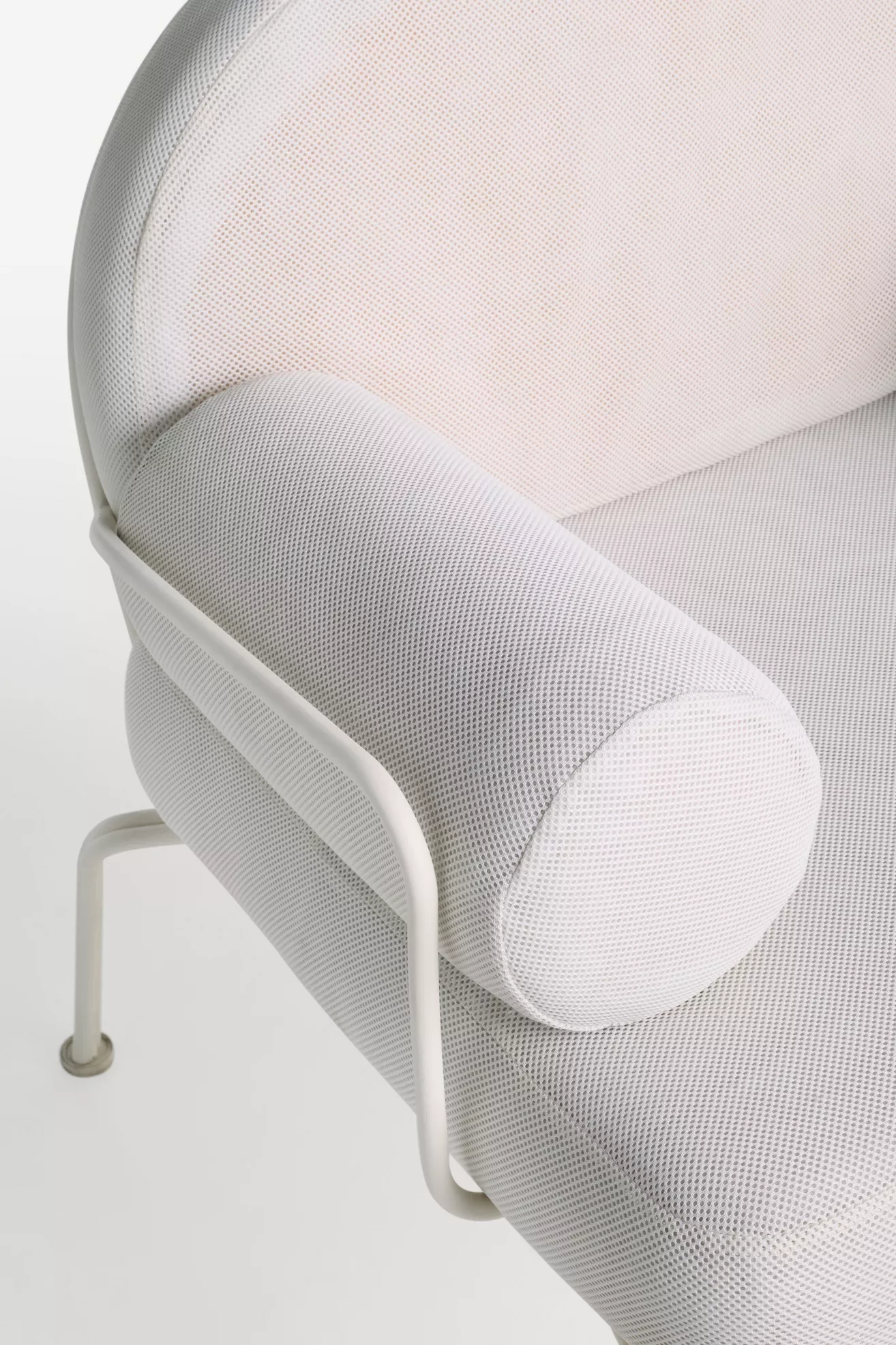 Close-up of the armrest and upholstery texture