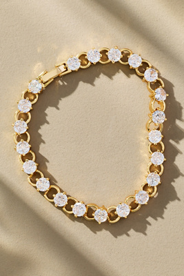 By Anthropologie Circle Crystal Bracelet In Gold