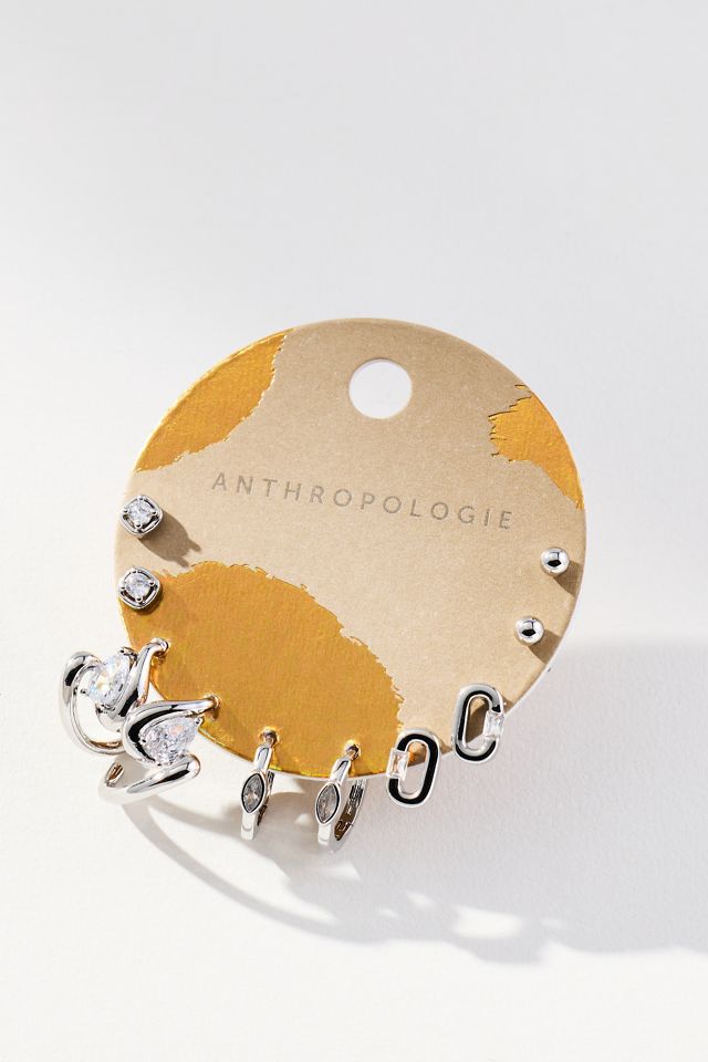 Delicate Crystal Earrings, Set of 5 #1