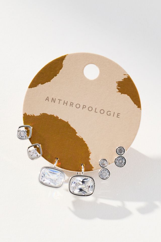 Large Shaped Crystal Earrings, Set of 3 #1