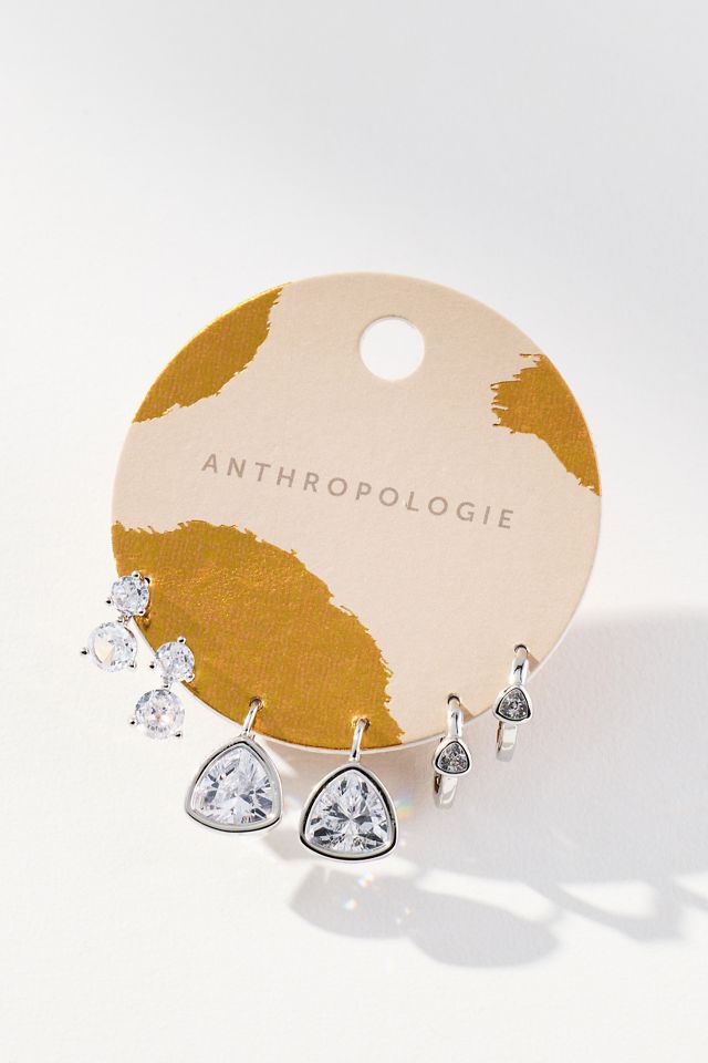 Shaped Crystal Earrings, Set of 3 #1