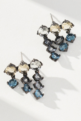 By Anthropologie Multi Crystal Drop Earrings In Multi
