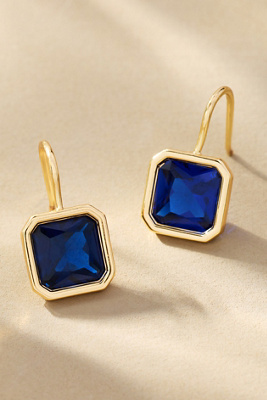 By Anthropologie Square Gemstone Earrings In Blue