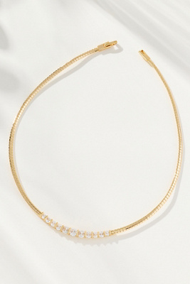 By Anthropologie Crystal Bar Collar Necklace In Gold