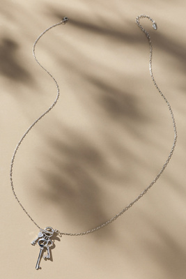 By Anthropologie Multi-key Pendant Necklace In Silver