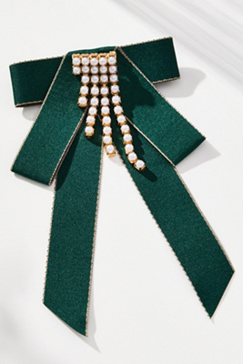 By Anthropologie Embellished Bow Brooch In Blue