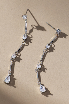 By Anthropologie Delicate Glitz Drop Earrings In Silver
