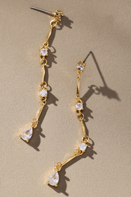 By Anthropologie Delicate Glitz Drop Earrings In Transparent